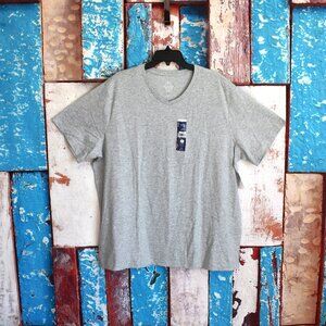 Men's George T-Shirt V-Neck Short Sleeve Tee 2XLARGE Light Gray Heather NEW